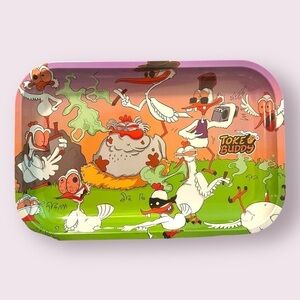 Funny Cartoon Rolling Tray Metal Stoner Tray Meme Graphic 7.5x11